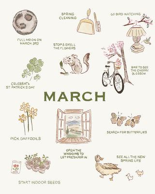 March Bucket List Art – Spring Wallpaper