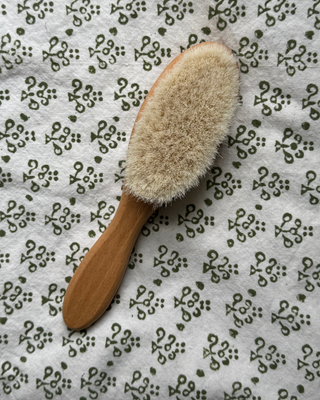 Baby Hair Brush with Pink Vase