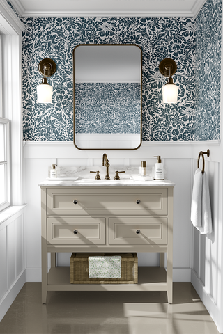 Blue & White Botanical Wallpaper