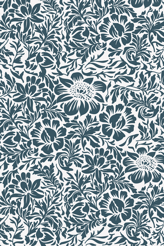 Blue & White Botanical Wallpaper