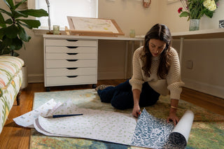 Elizabeth Bloom working in studio