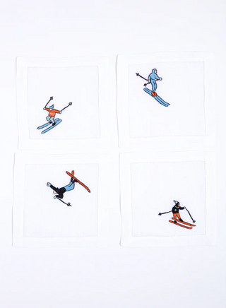 Skiers Cocktail Napkins Set of 4