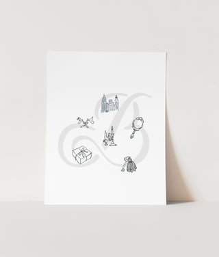 NYC Antique Line Art Illustrations