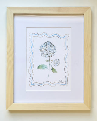 Blue Hydrangea | Vintage Floral Still Life Watercolor