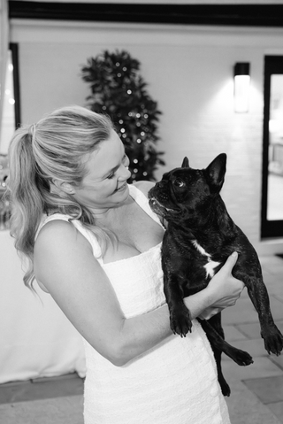 bride with dog photography