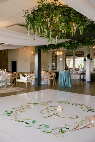 custom-watercolor-crest-dance-floor-design