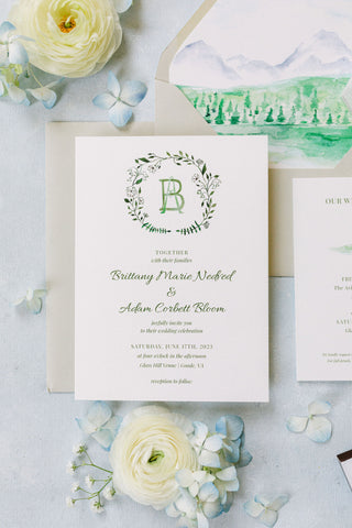 custom venue illustration wedding invitations elegant
