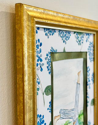 Dancing in Hydrangeas Original Mixed Media