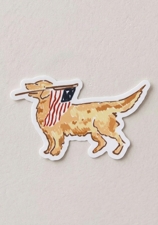 Golden Retriever Americana Sticker