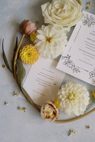 embossed wedding invitations black and white classic