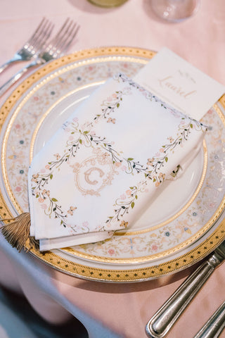 embroidered-crest-wedding-linens 