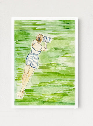 Green with Stillness Print Watercolor