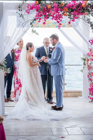 island wedding jewish floral arch