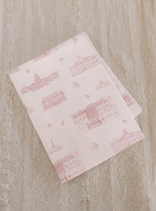 pink dc tea towel 