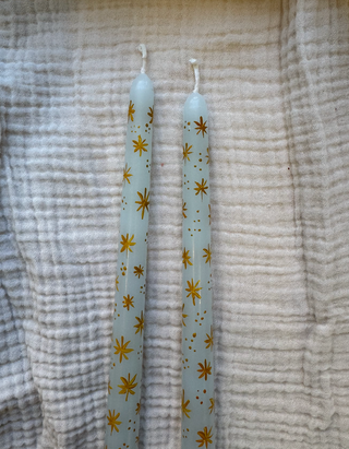 star-candle-hand painted-astrology-gold