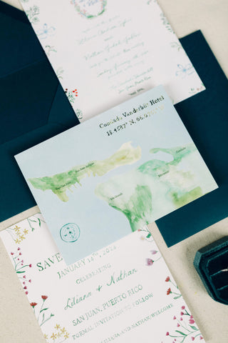 watercolor-puerto rico map florals